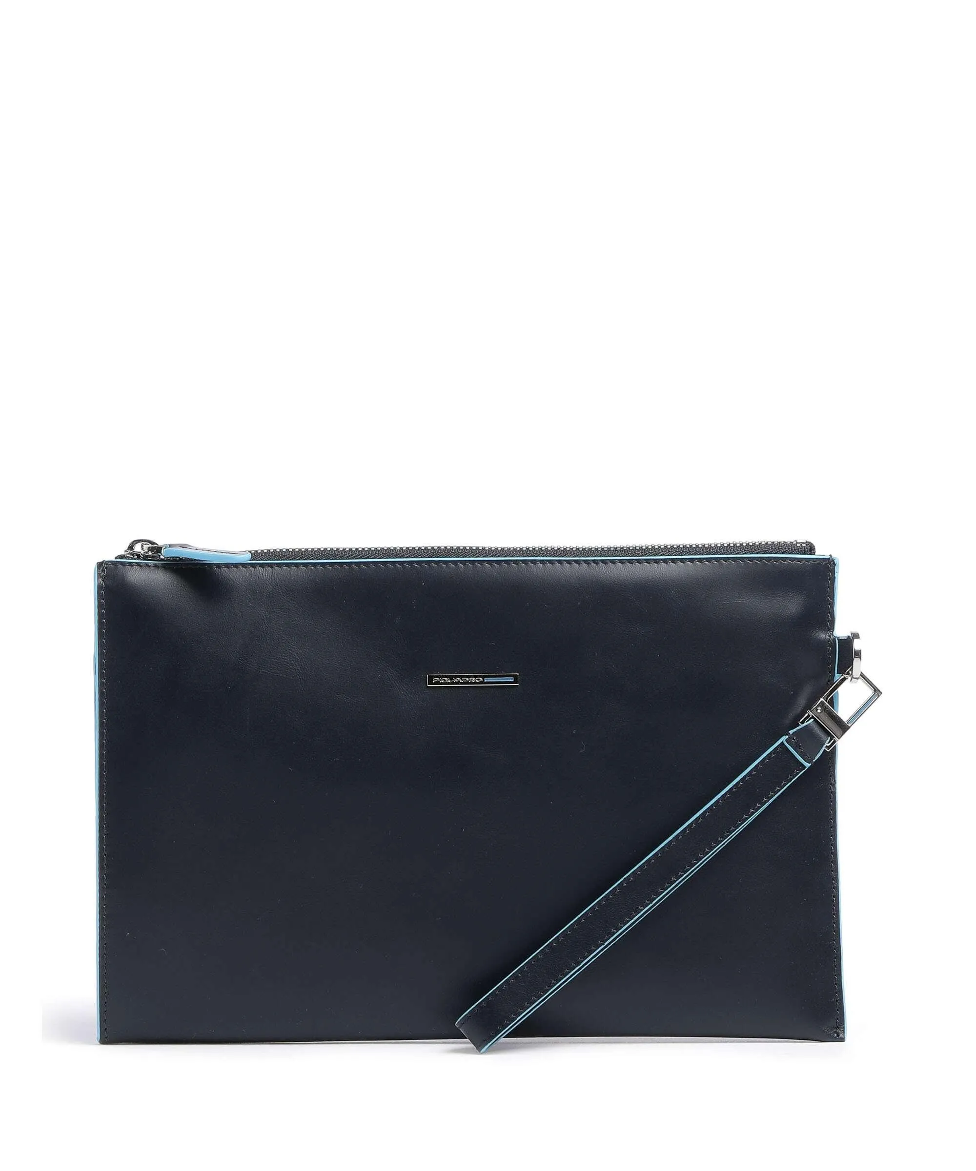  Piquadro Blue Square Borsa da polso pelle a grana fine navy  