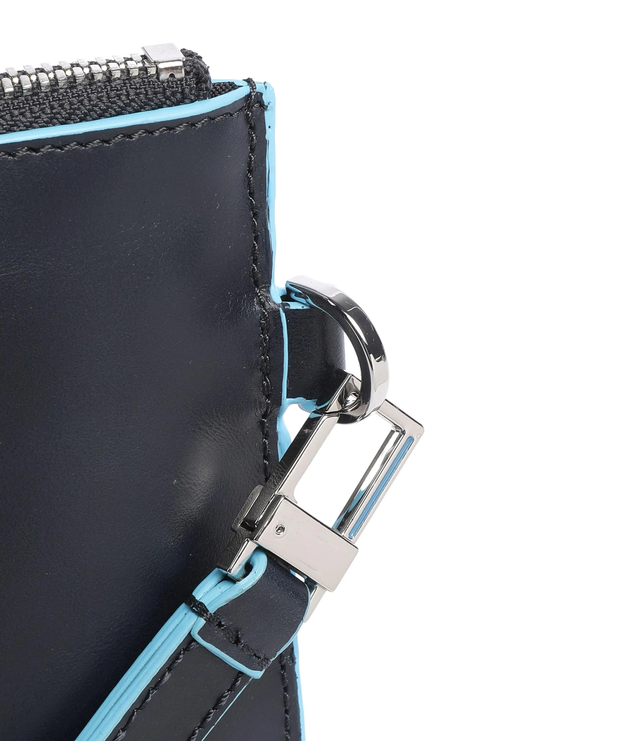  Piquadro Blue Square Borsa da polso pelle a grana fine navy  