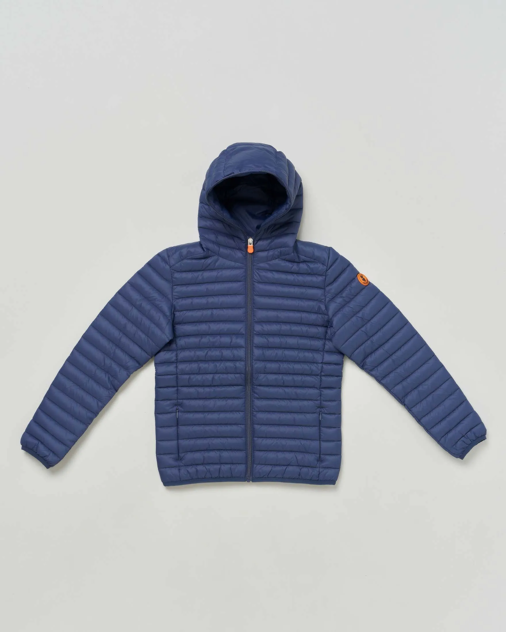 Piumino blu Huey con cappuccio fisso in nylon opaco imbottito in Plumtech® 10-16 anni