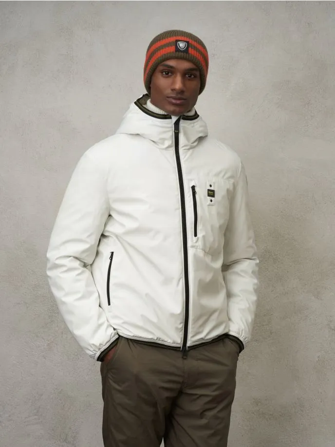 Piumino bomber in neoprene con cappuccio Derry