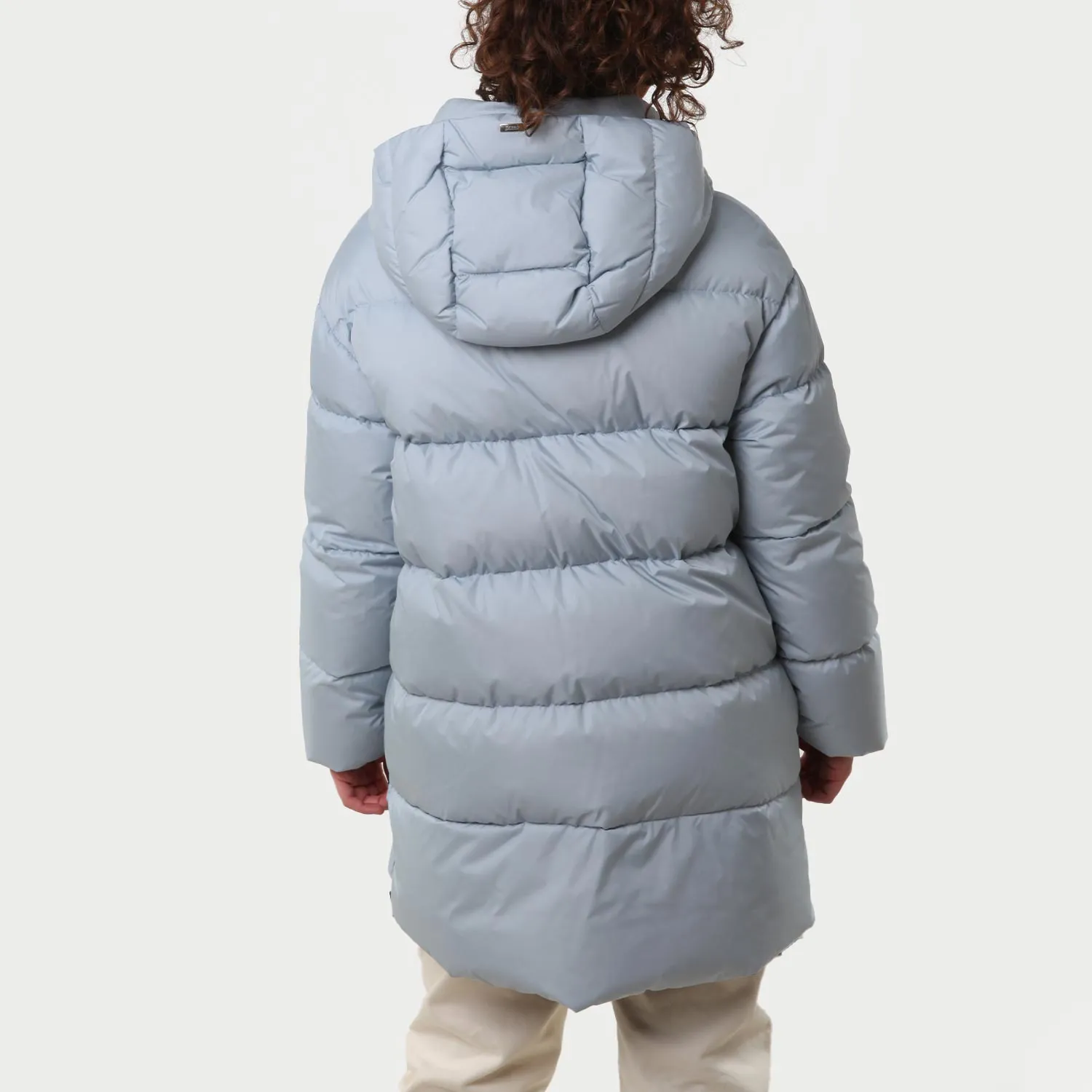 Piumino Lungo Herno Celeste In Nylon Chamonix