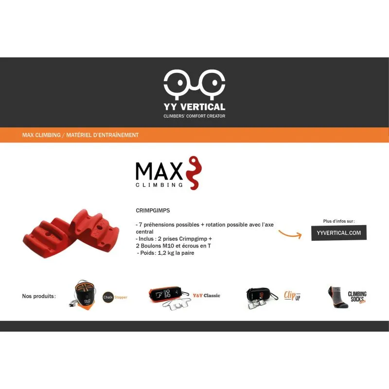 Prese di formazione MAX climbing Crimpgimp (rosso)