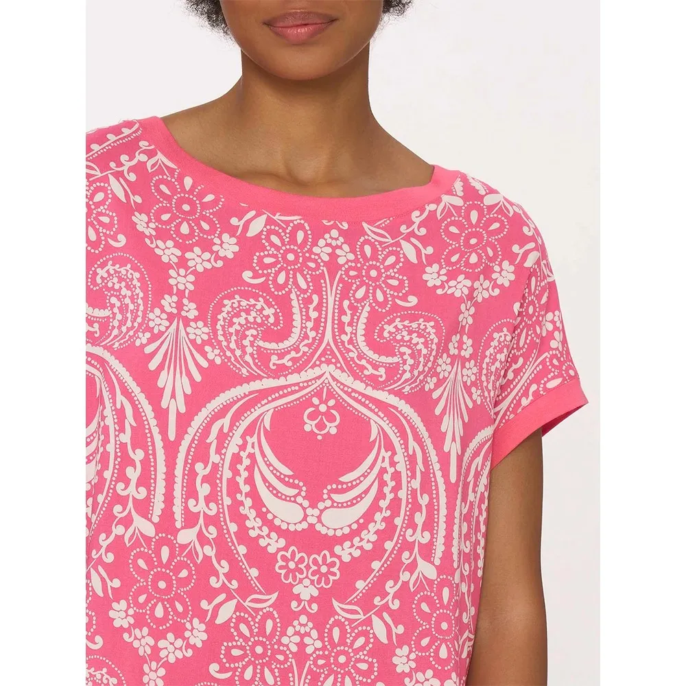 Ragno Maglietta Girocollo in Viscosa Summer – Fant.Bandana Hot Pink dn03tx