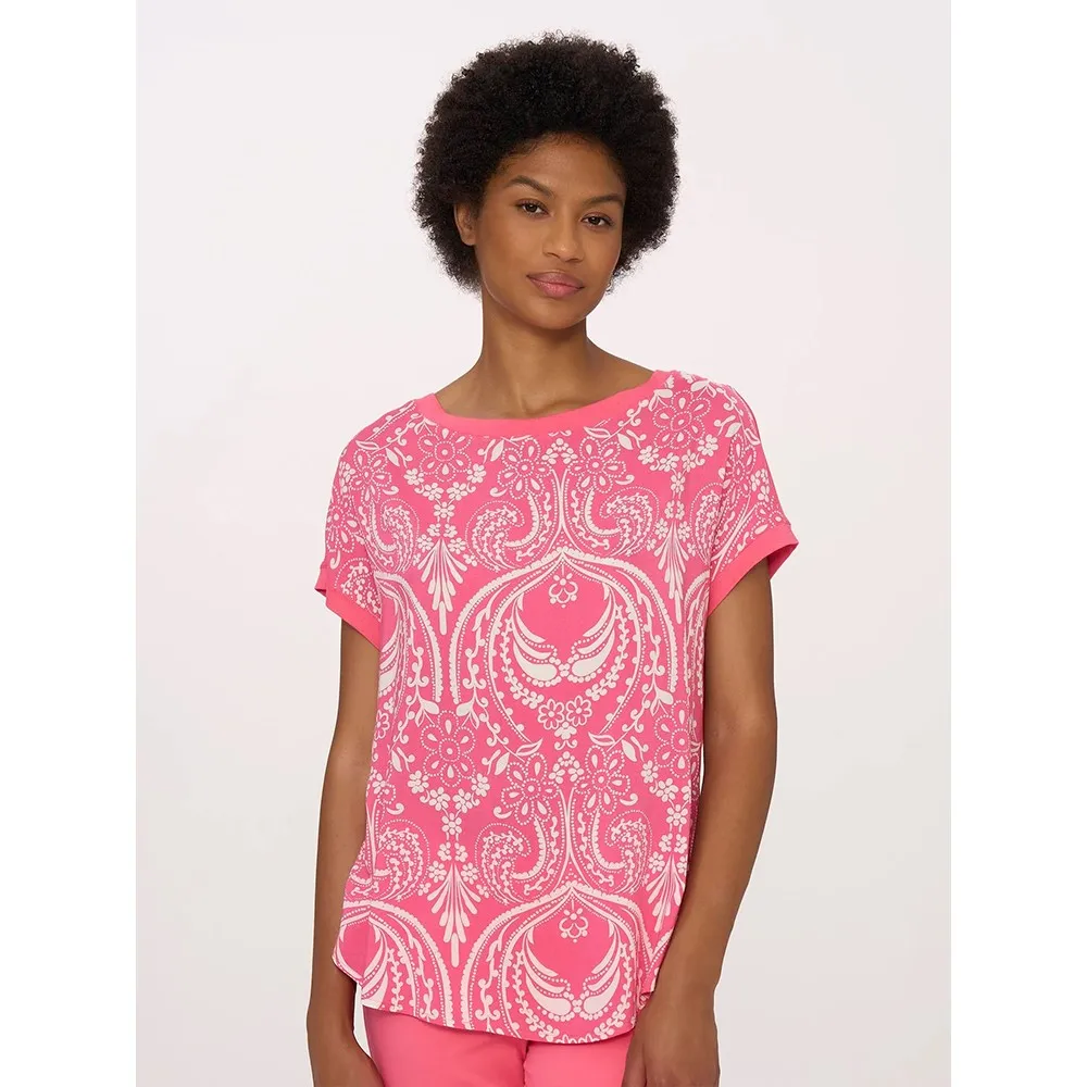 Ragno Maglietta Girocollo in Viscosa Summer – Fant.Bandana Hot Pink dn03tx