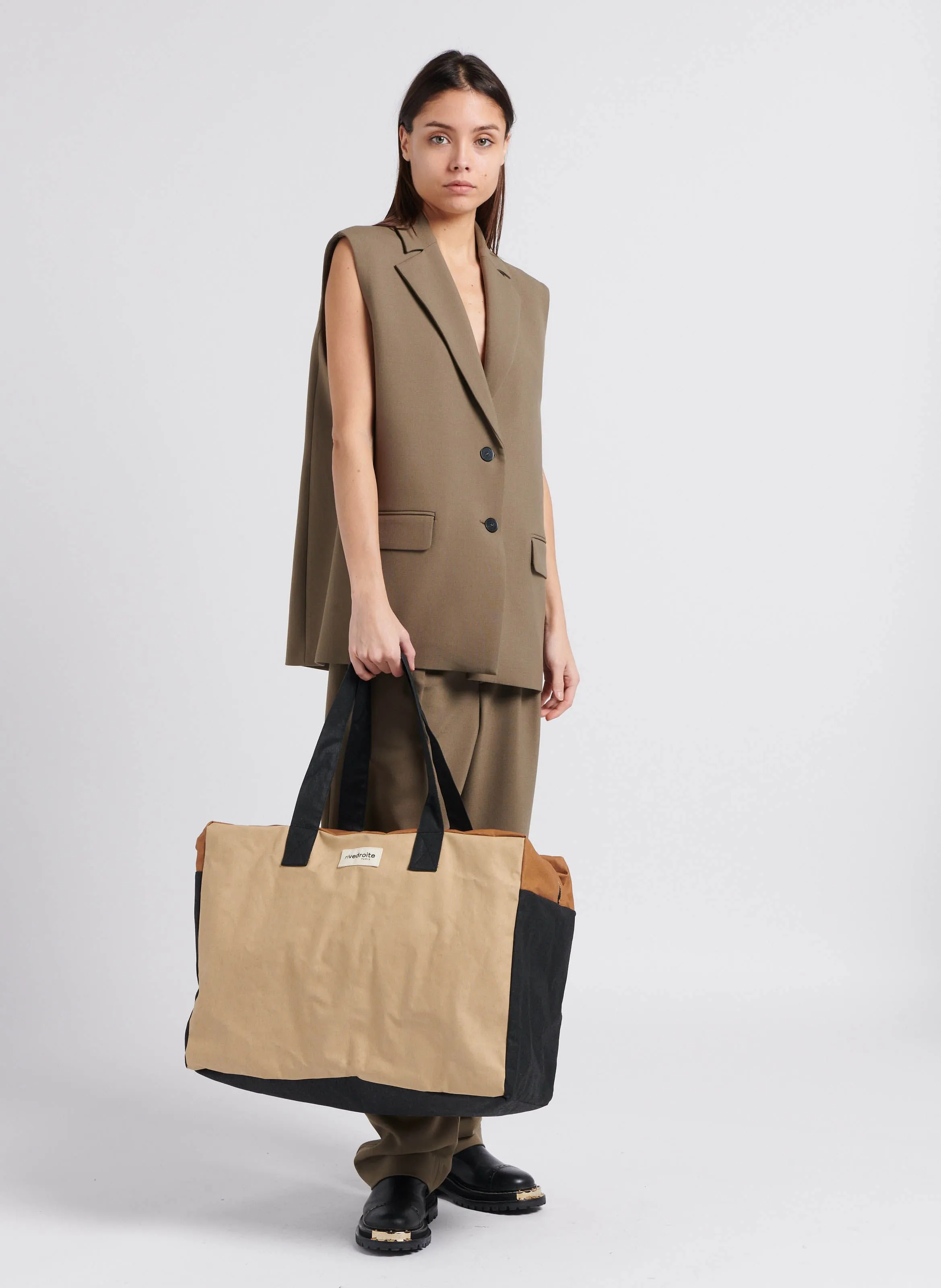  RIVE DROITE PARIS   ELZEVIR - Borsa da viaggio in cotone riciclato | Beige