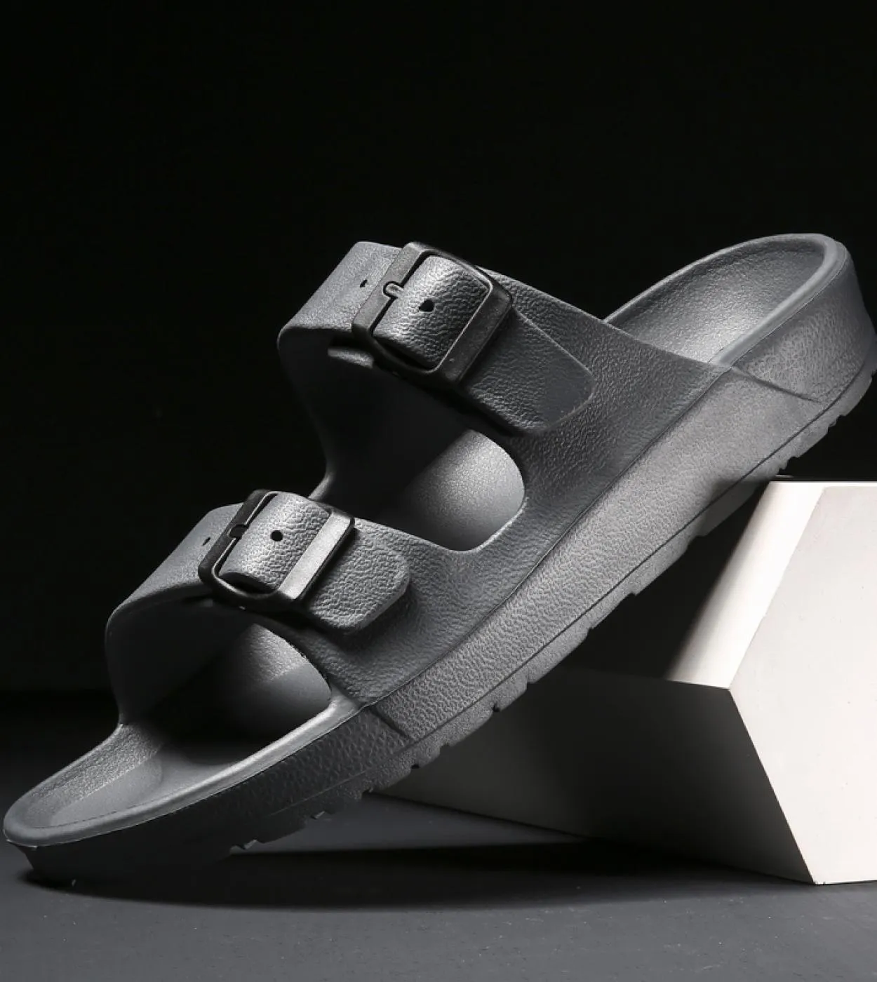 Sandali da uomo Pantofole Doppia fibbia Slide Sandali Eva Pantofole da spiaggia Scarpe casual estive Scarpe basse Uni Jelly Scar