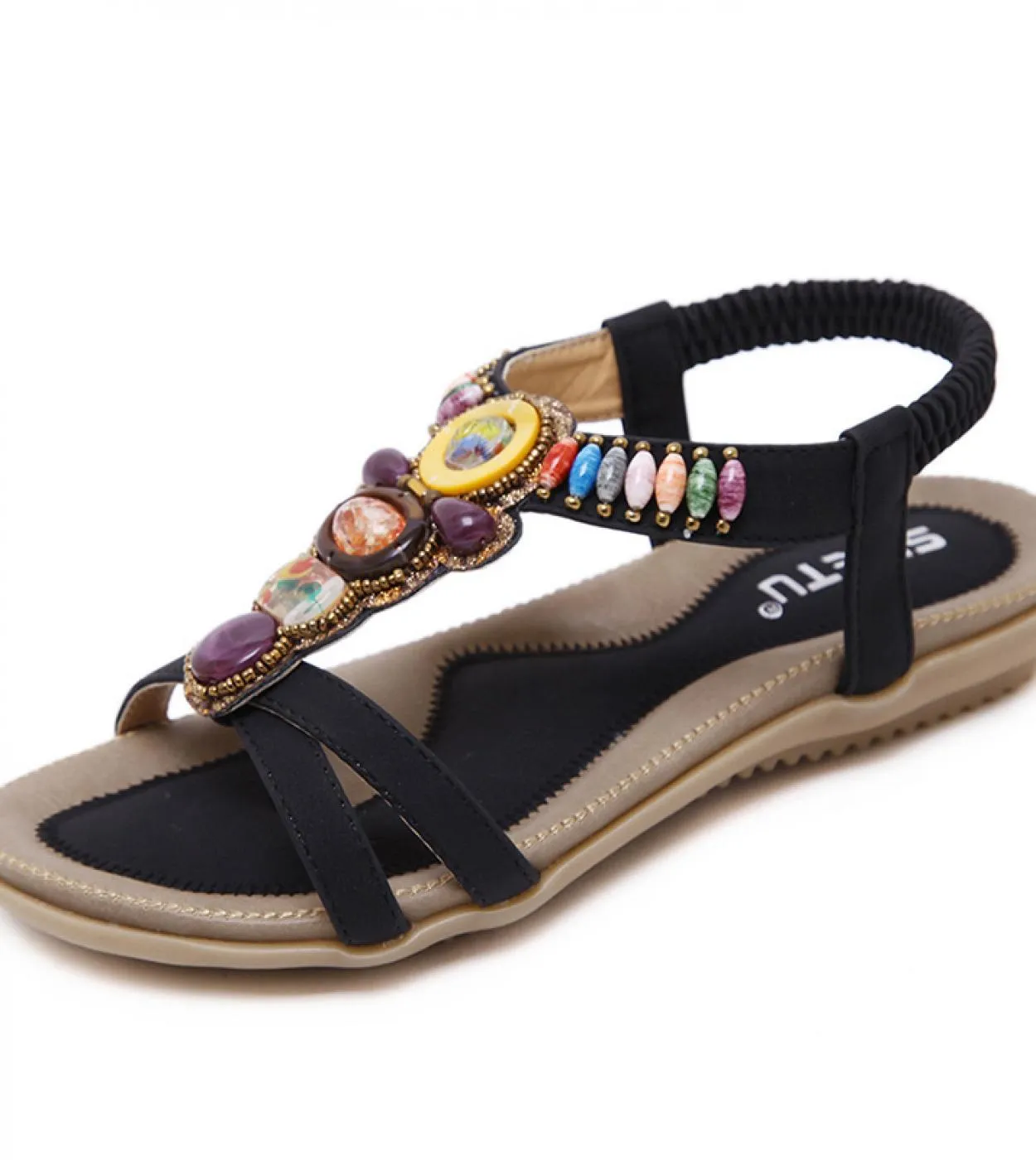 Sandali eleganti della Boemia da donna Sandali della Boemia Taglia grande 42 Sandali della Boemia Perline Sandali da donna