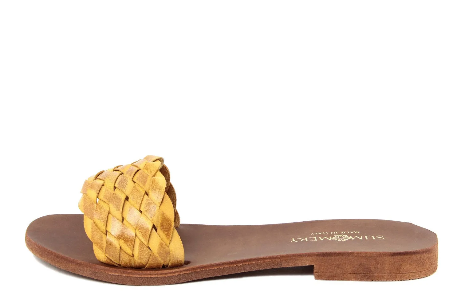 Sandali flat Donna in Pelle Giallo