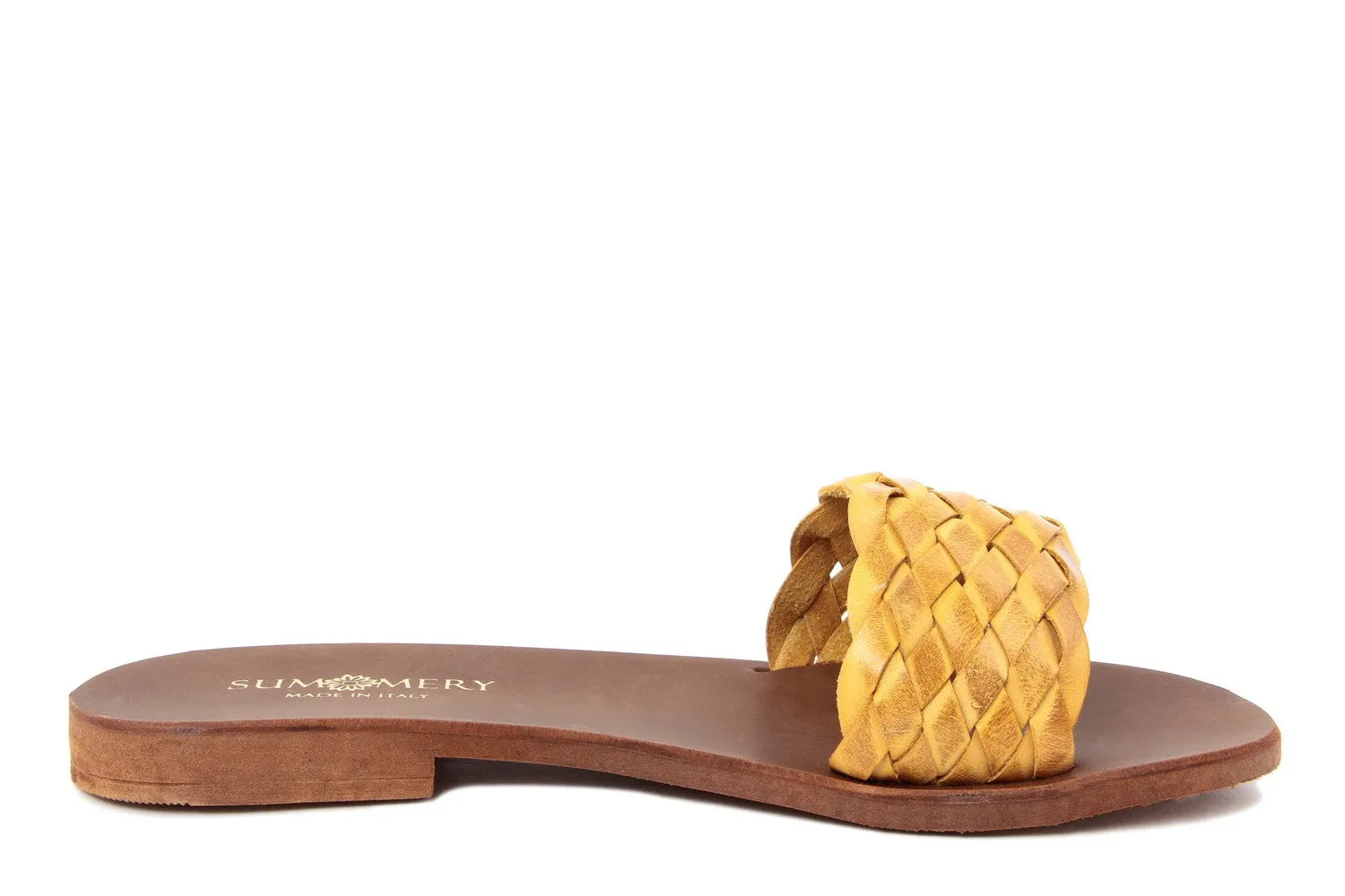 Sandali flat Donna in Pelle Giallo
