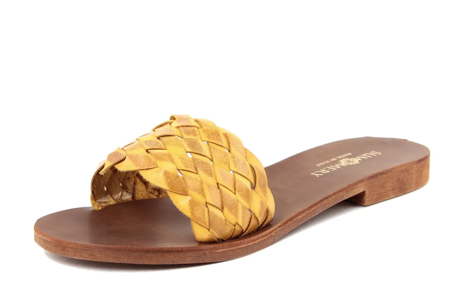 Sandali flat Donna in Pelle Giallo