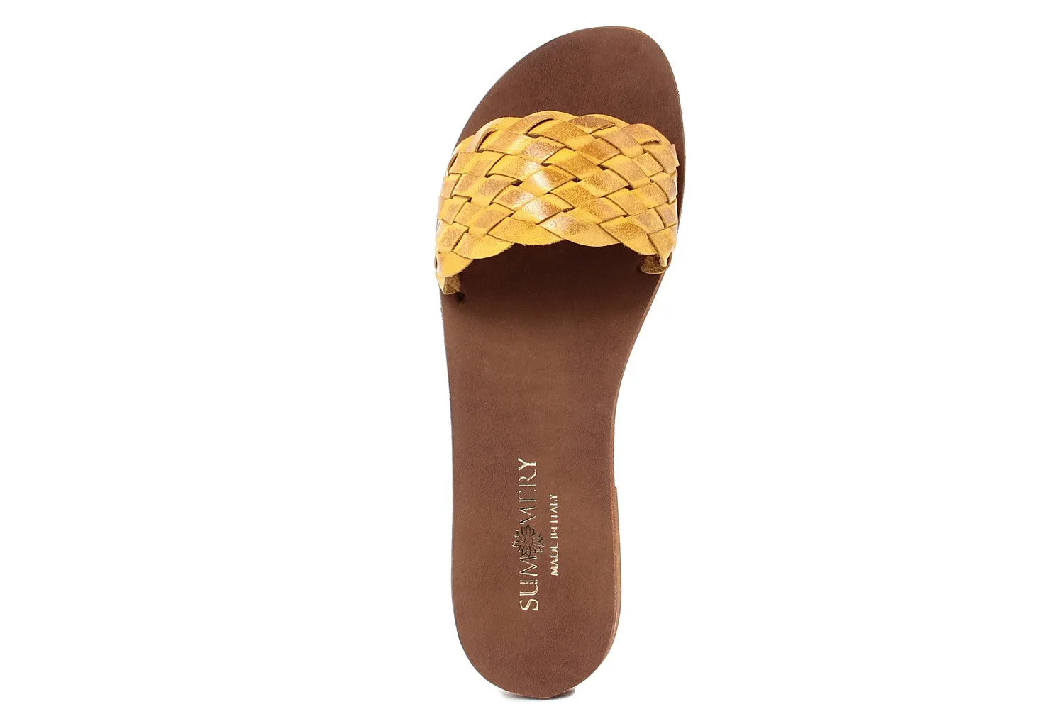 Sandali flat Donna in Pelle Giallo