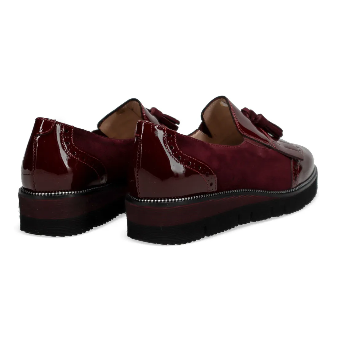 Scarpa slip on Sangiorgio bordeaux con frangia e nappine