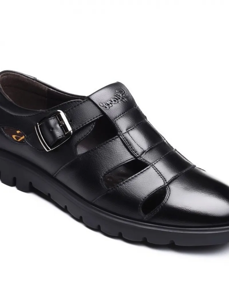 Scarpe casual da uomo Sandali in pelle Sandali maschili reali Scarpe da ufficio Mens S