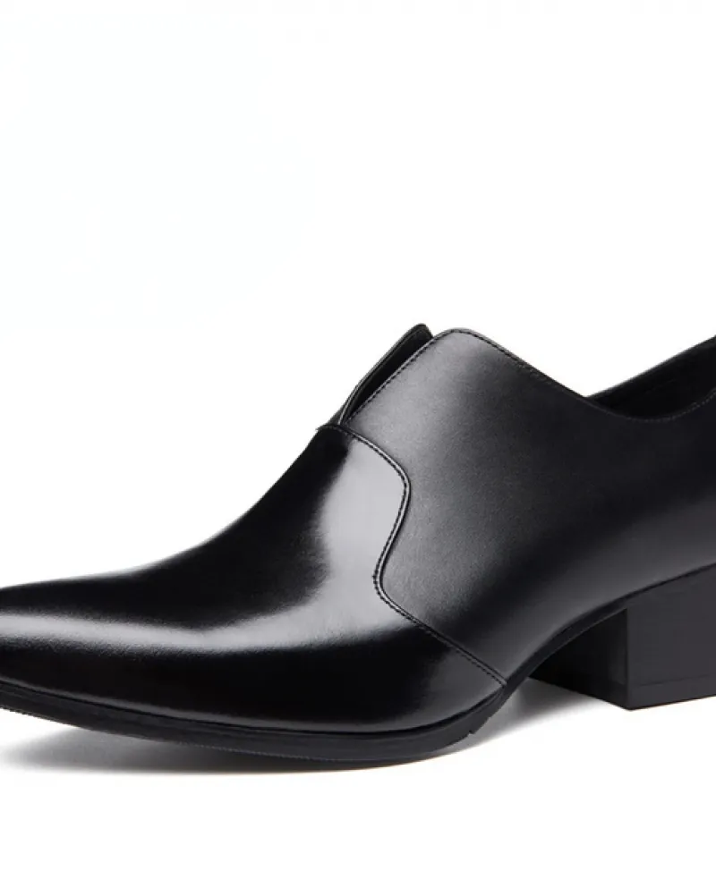 Scarpe da uomo daffari in vera pelle Scarpe con tacco alto Tendenza di lusso fatte a mano con altezza crescente Slip On Scarpe