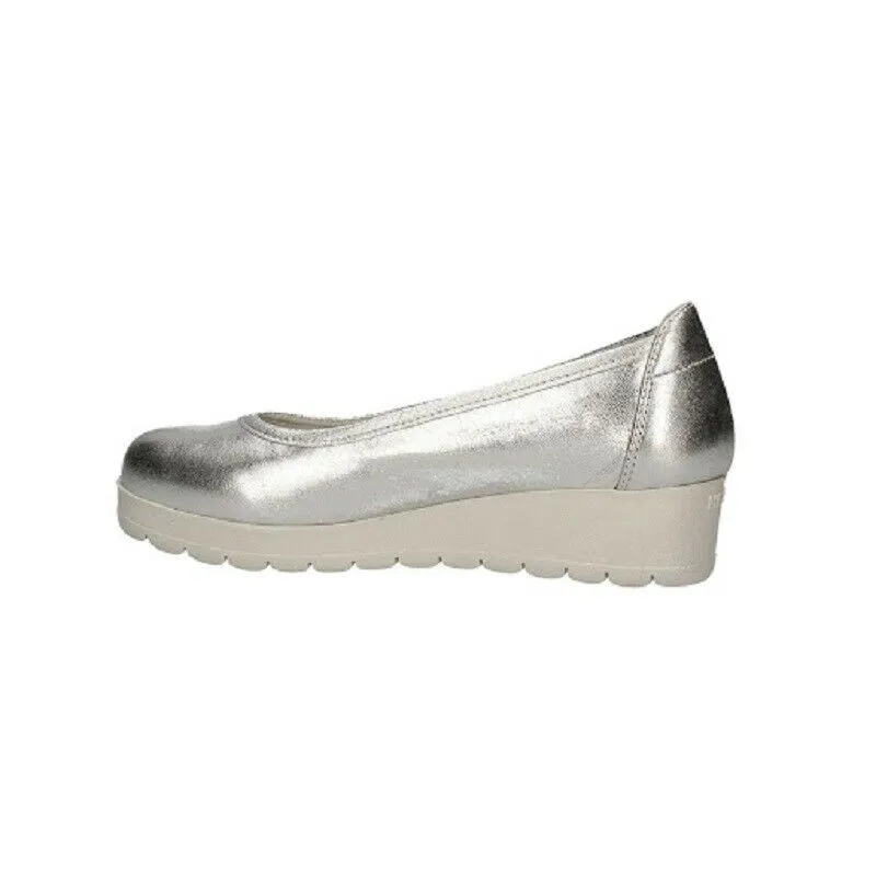 Scarpe donna Keys - Art. 5123 mocassino zeppa media  argento casual