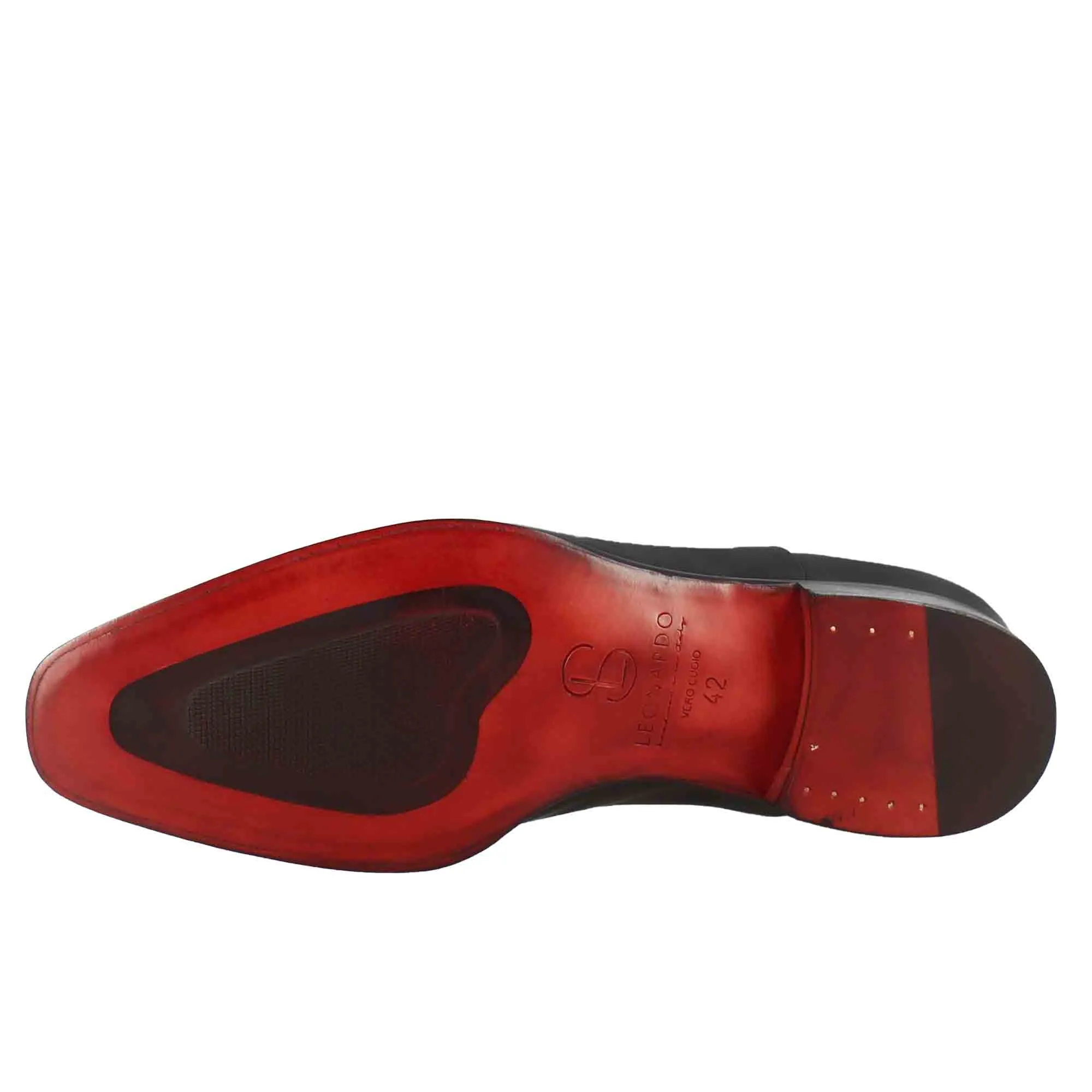 Scarpe francesine con puntale in pelle color nero