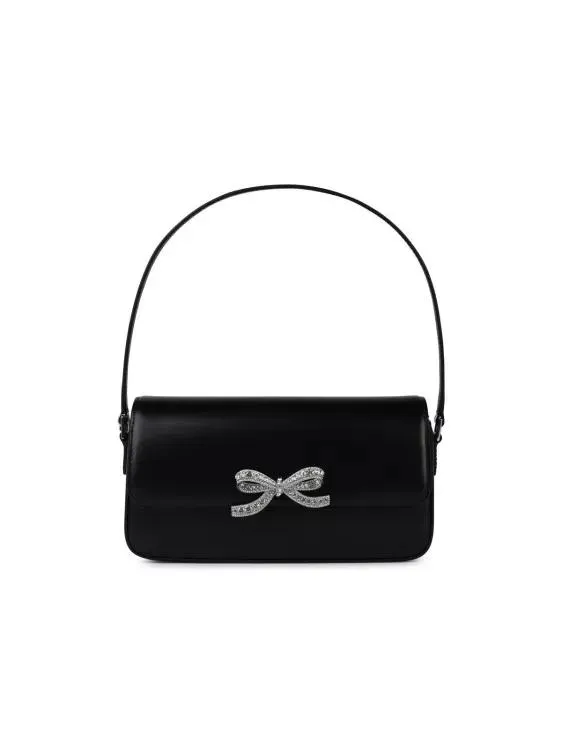 Self Portrait Fiocco' Black Smooth Leather Bag Black 
