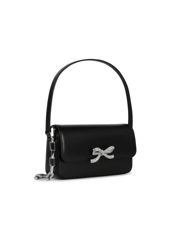 Self Portrait Fiocco' Black Smooth Leather Bag Black 
