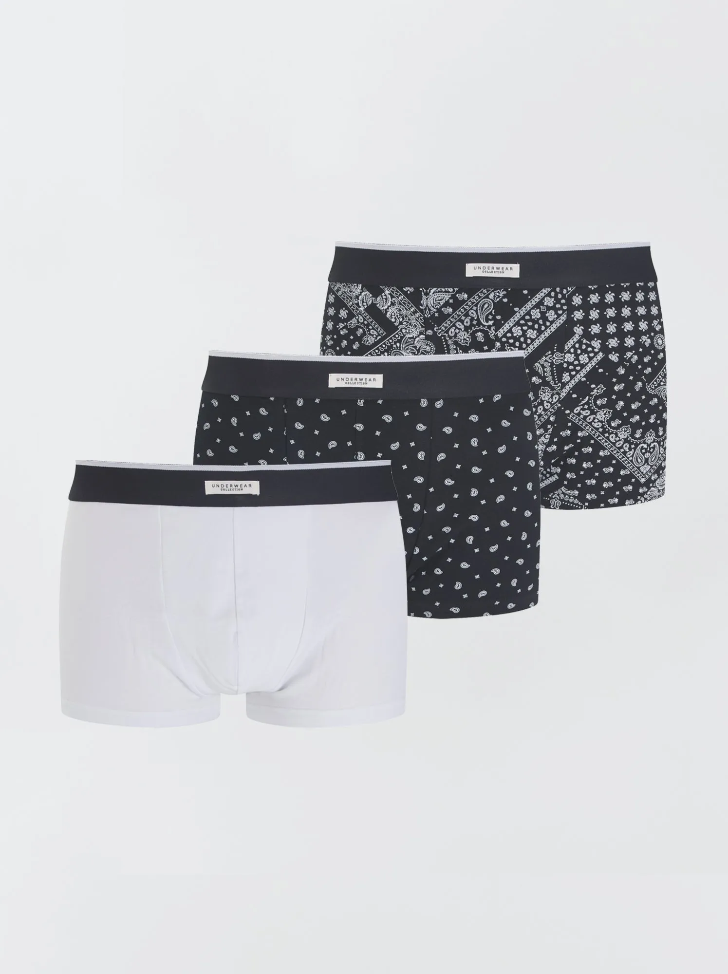 Set di 3 boxer in cotone - NERO