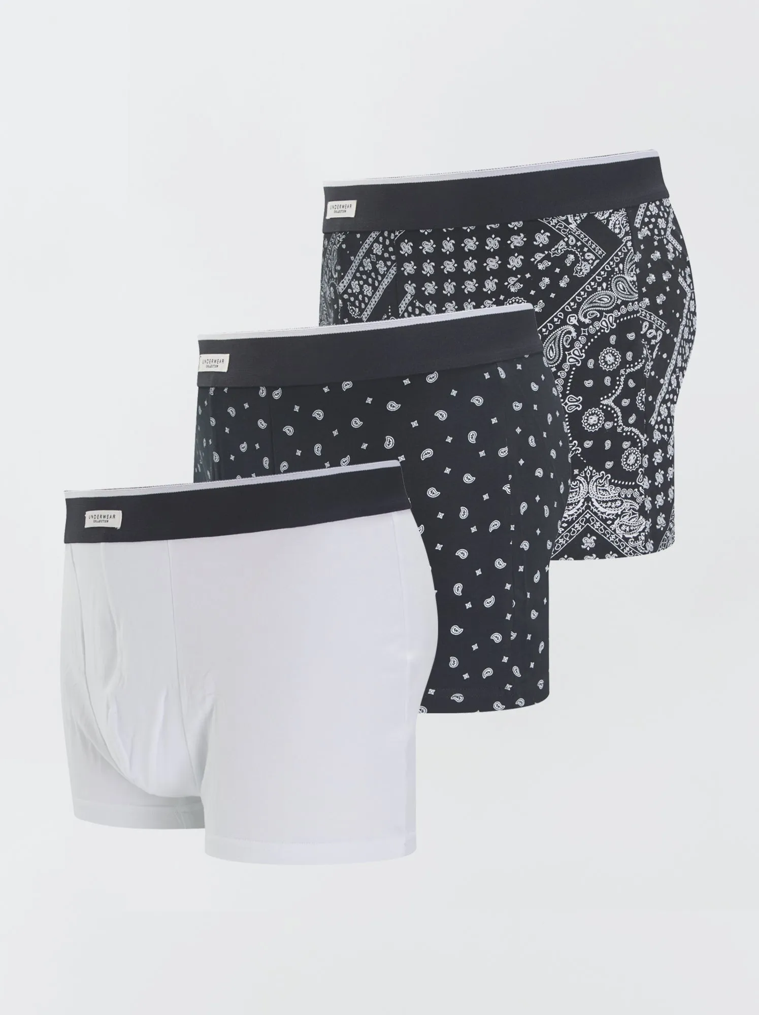 Set di 3 boxer in cotone - NERO