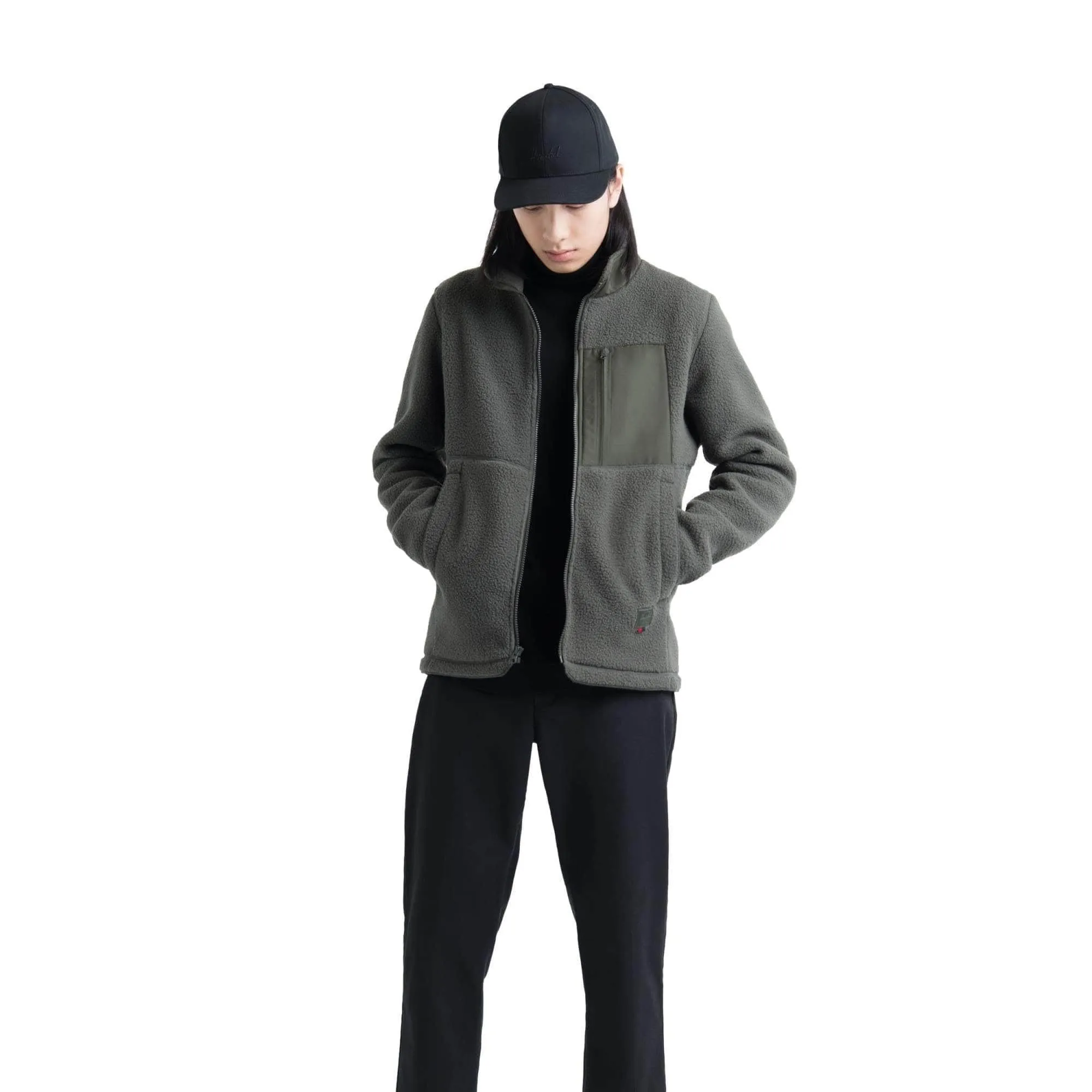 Sherpa Full Zip Dark Olive