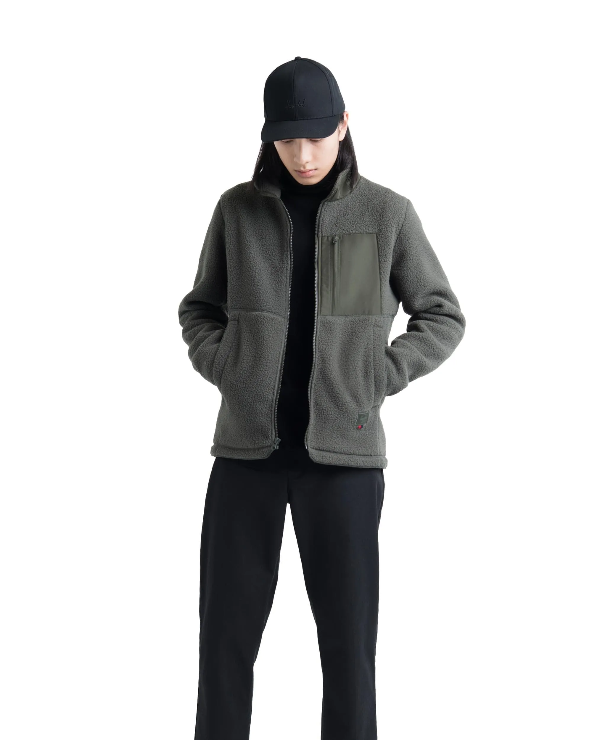 Sherpa Full Zip Dark Olive