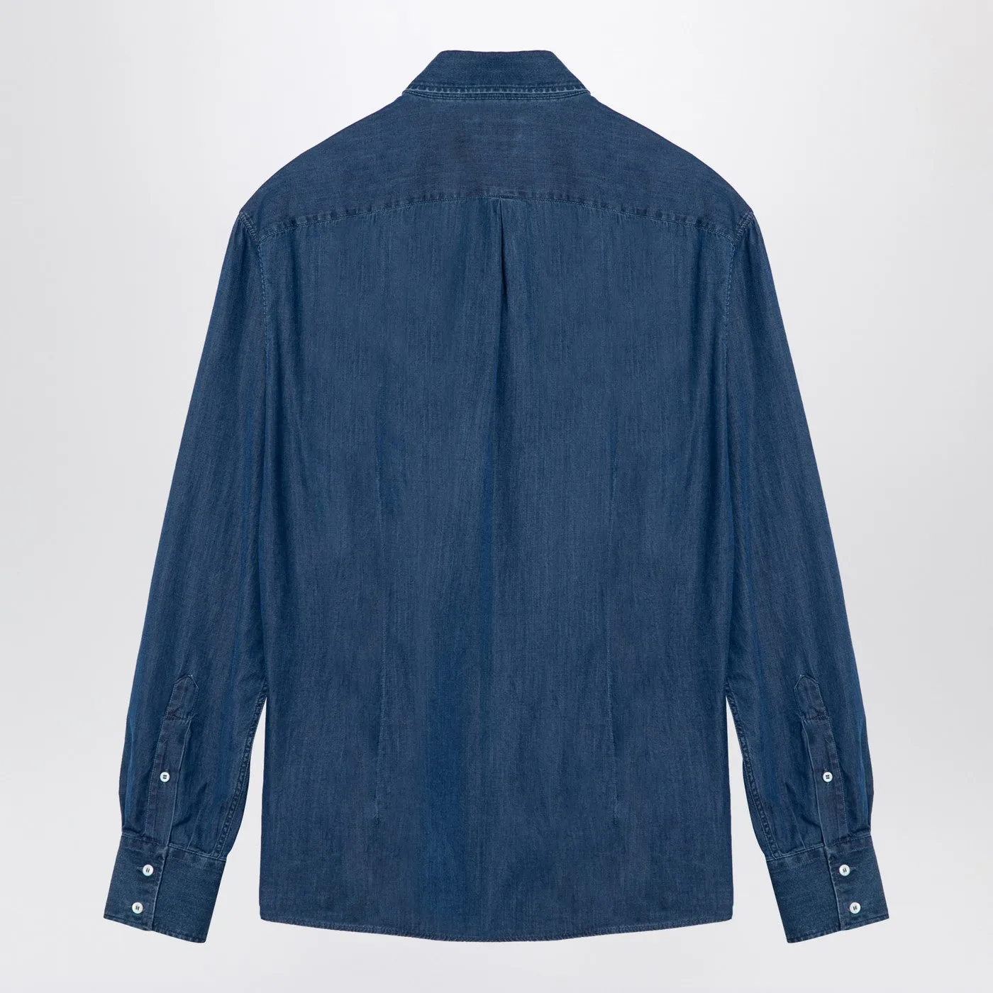 Shirt Brunello Cucinelli Blue Denim Down