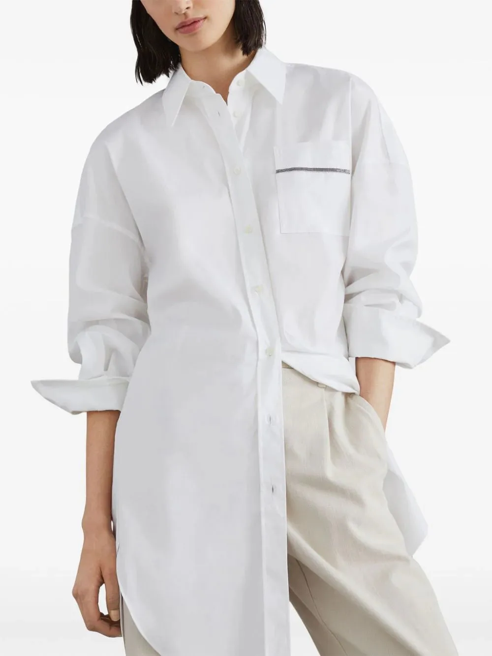 Shirt Brunello Cucinelli con dettaglio monili
