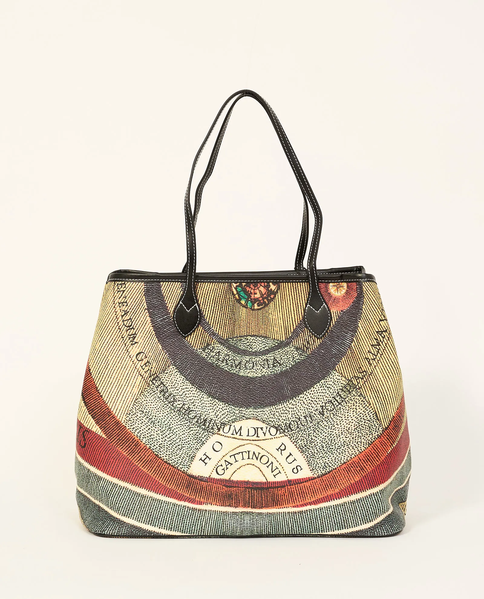 Shopping bag grande in pelle di Gattinoni stampa Planetarium