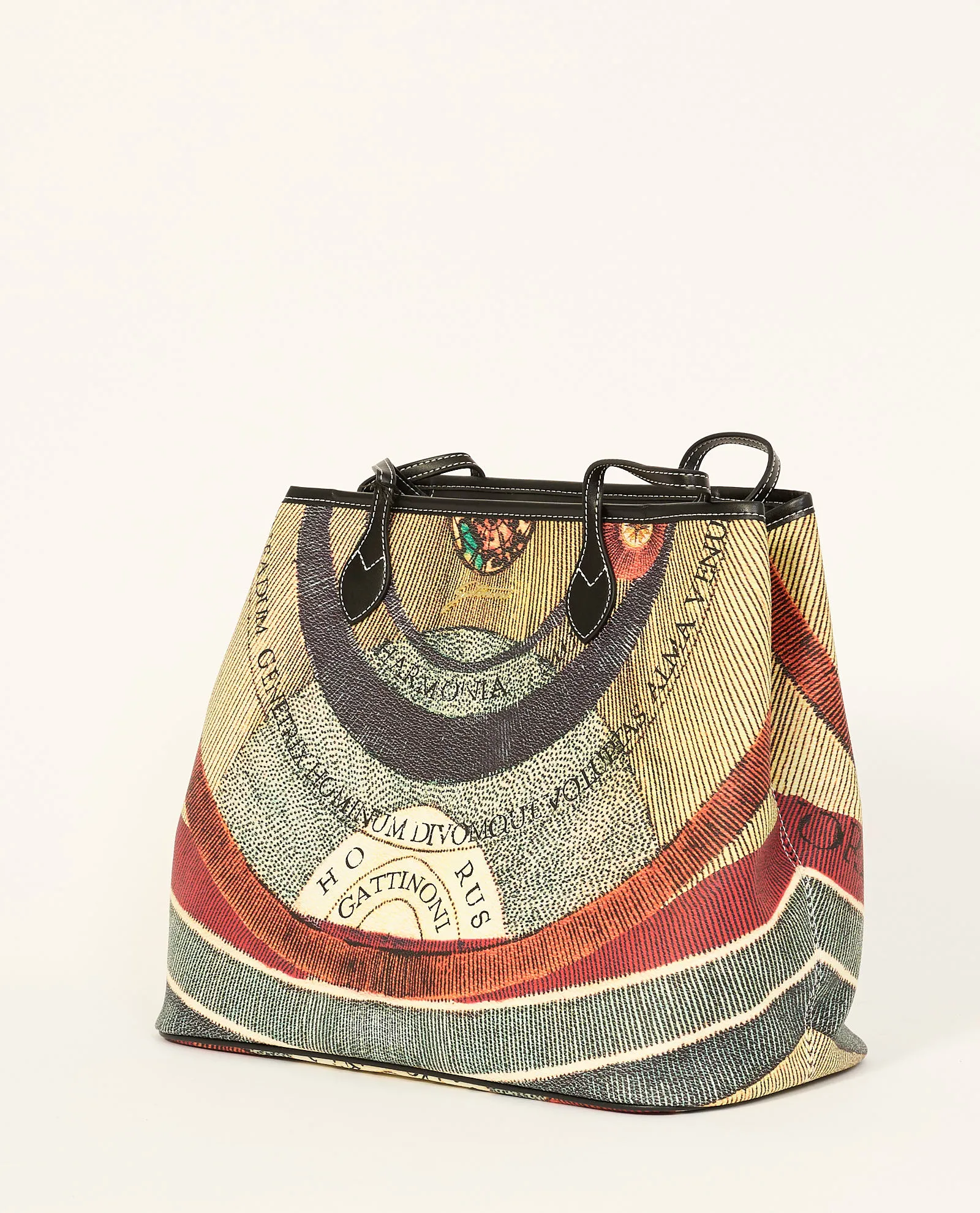 Shopping bag grande in pelle di Gattinoni stampa Planetarium