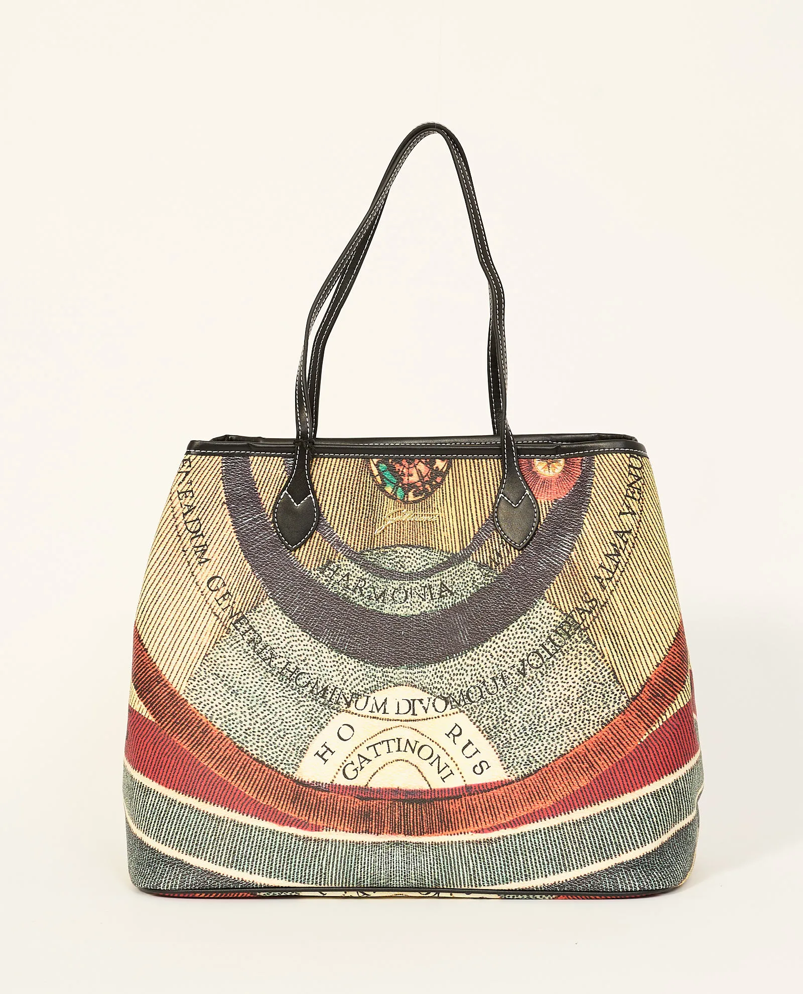 Shopping bag grande in pelle di Gattinoni stampa Planetarium