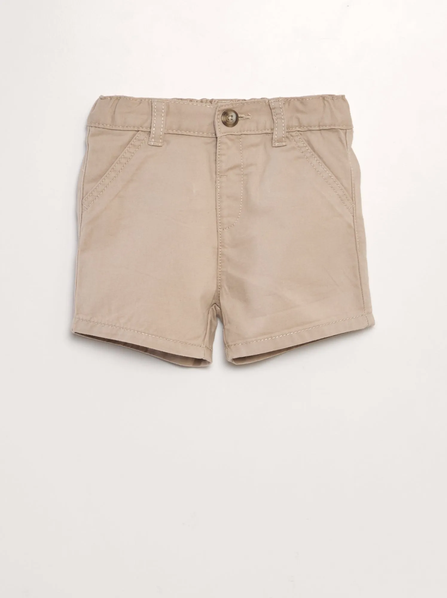 Shorts chino in twill - BEIGE