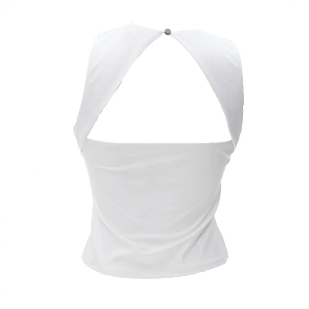 SL MORA CUT OUT BACK TOP Bianco