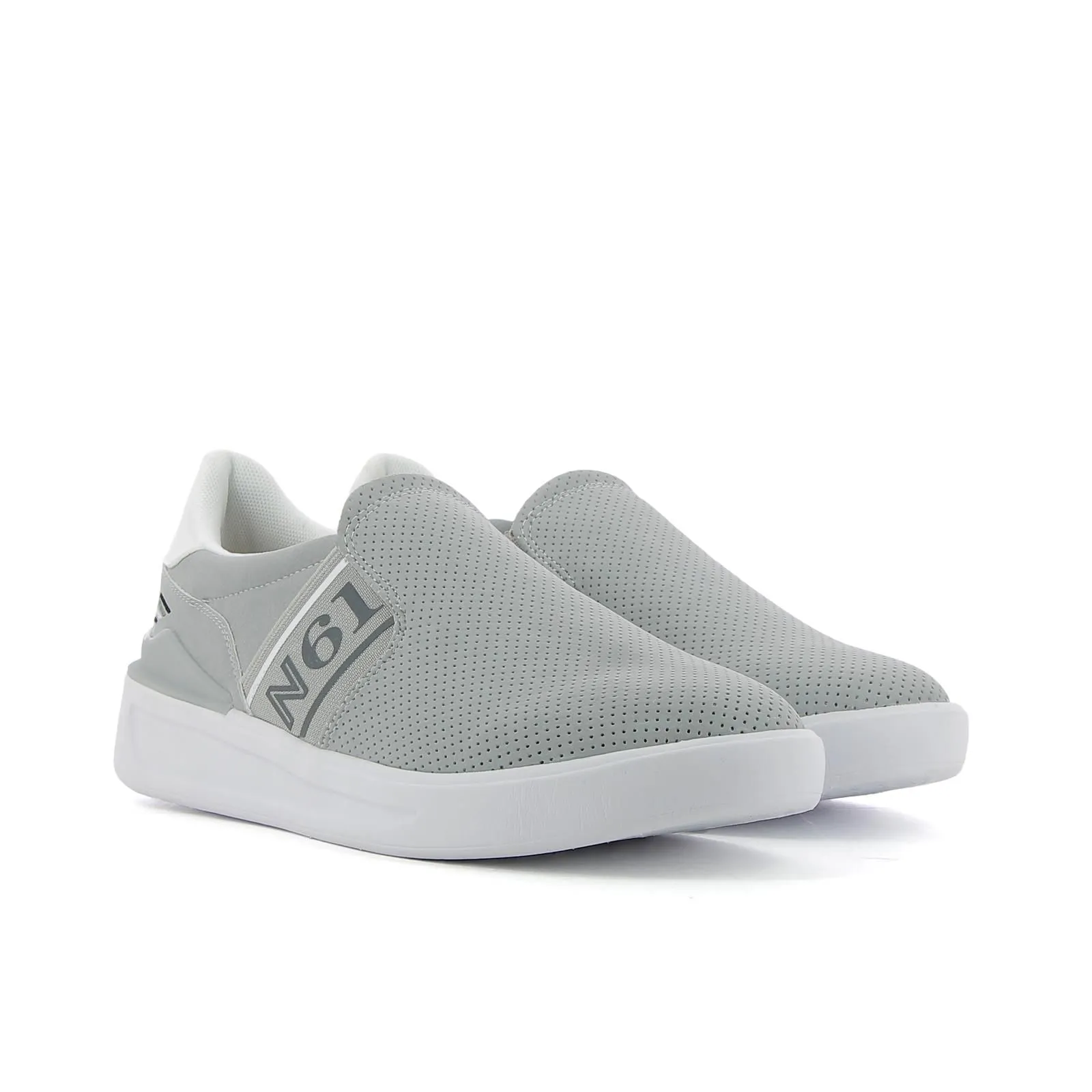 Slip-on grigie con cuciture