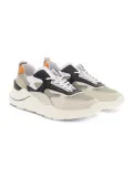 Sneakers D.A.T.E. FUGA DRAGON ARMY in camoscio e tessuto bianco e cognac