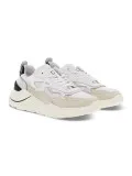 Sneakers D.A.T.E. FUGA DRAGON WHITE-BEIGE in pelle e laminato bianco e argento