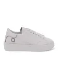Sneakers D.A.T.E. SFERA CALF in pelle bianco e argento