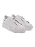 Sneakers D.A.T.E. SFERA CALF in pelle bianco e argento