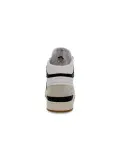 Sneakers D.A.T.E. SPORT HIGH CLASS WHITE-BLACK in pelle e camoscio bianco e nero