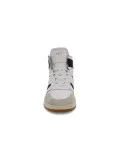 Sneakers D.A.T.E. SPORT HIGH CLASS WHITE-BLACK in pelle e camoscio bianco e nero