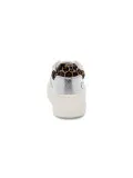 Sneakers D.A.T.E. STEP POP in pelle e laminato bianco e leopardato