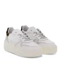 Sneakers D.A.T.E. STEP POP in pelle e laminato bianco e leopardato