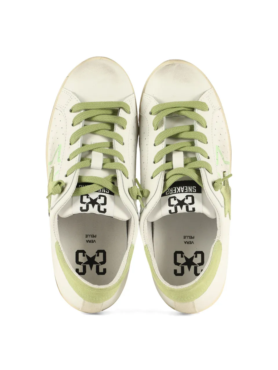 Sneakers in pelle con inserti in suede