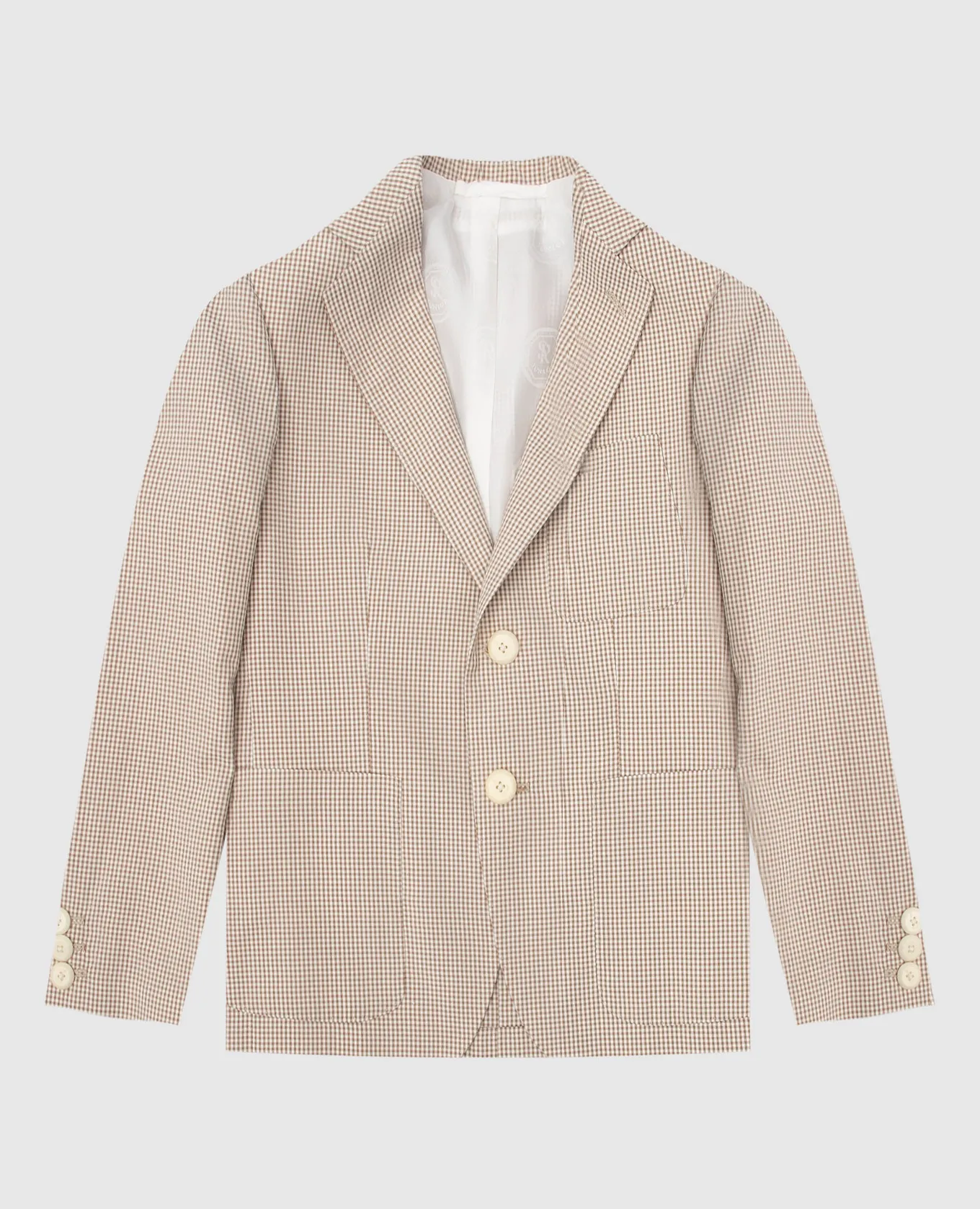 Stefano Ricci Blazer in seta a quadri per bambini Y1SM376900K903JACK