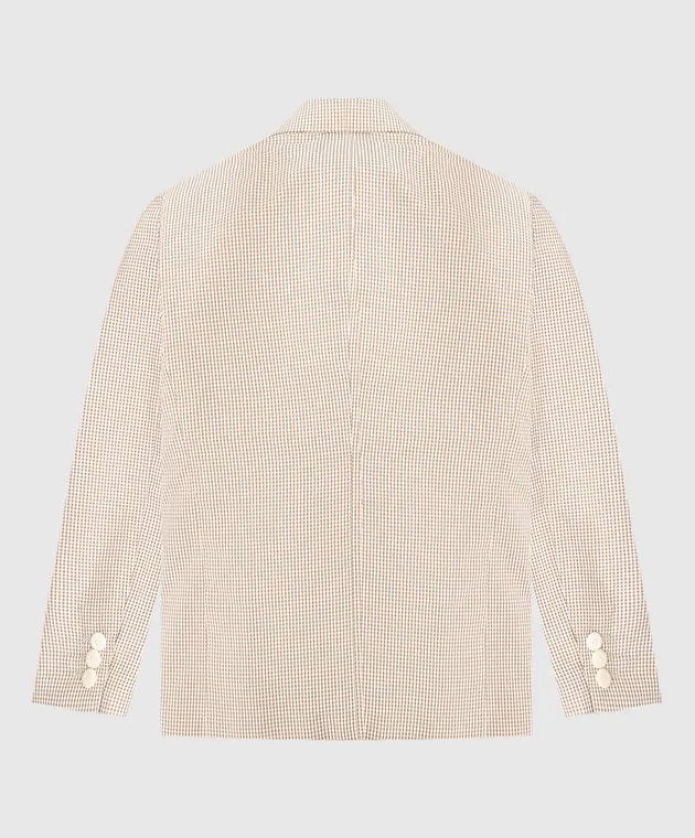 Stefano Ricci Blazer in seta a quadri per bambini Y1SM376900K903JACK