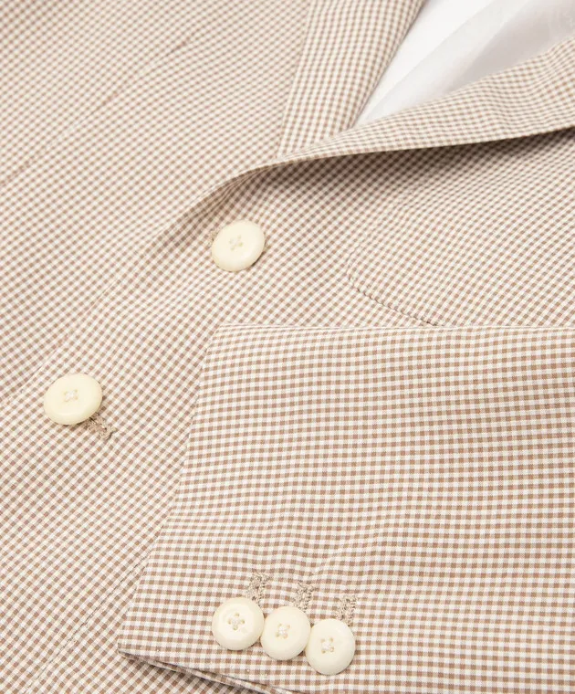 Stefano Ricci Blazer in seta a quadri per bambini Y1SM376900K903JACK