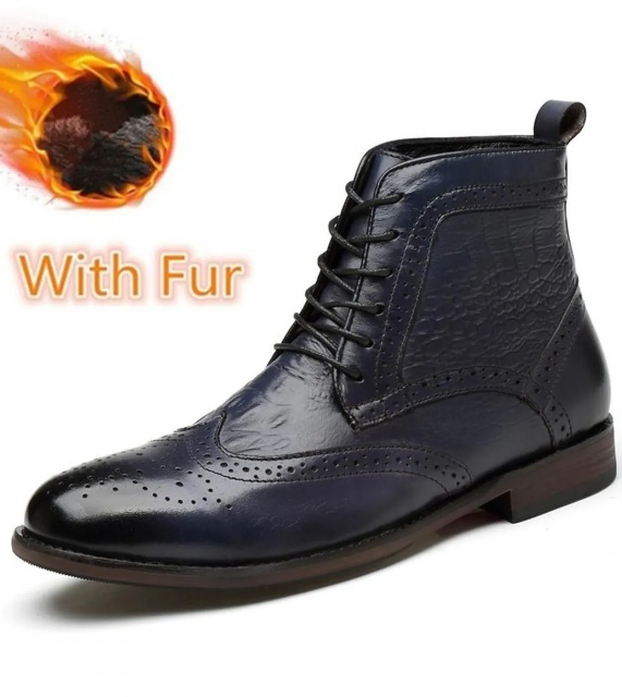 Stivali casual da uomo in vera pelle di marca di lusso Scarpe brogue di alta qualità Stivaletti da lavoro Design Stivali da uomo