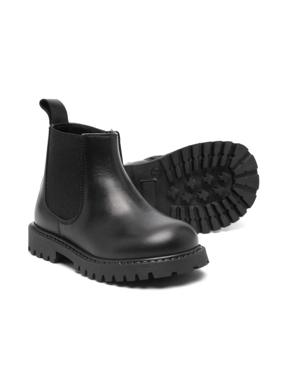 Stivali Chelsea con placca Medusa per bambina Versace Kids neri con punta tonda