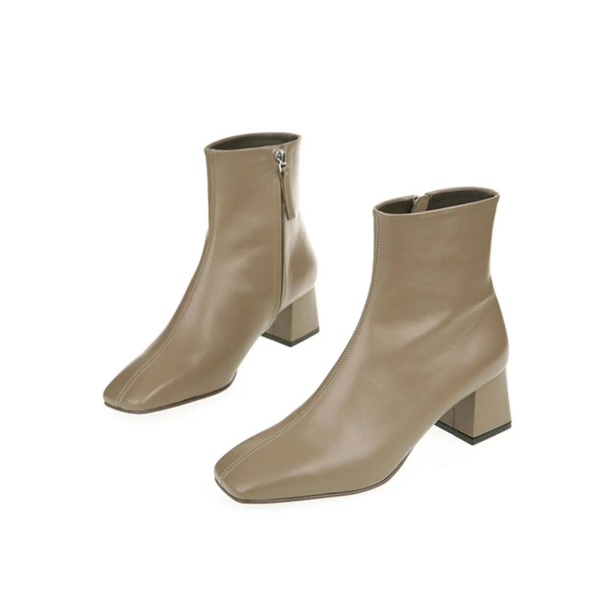 Stivali in pelle con punta quadrata Donna Stivaletti con punta quadrata Donna 2023 Nuovo autunno