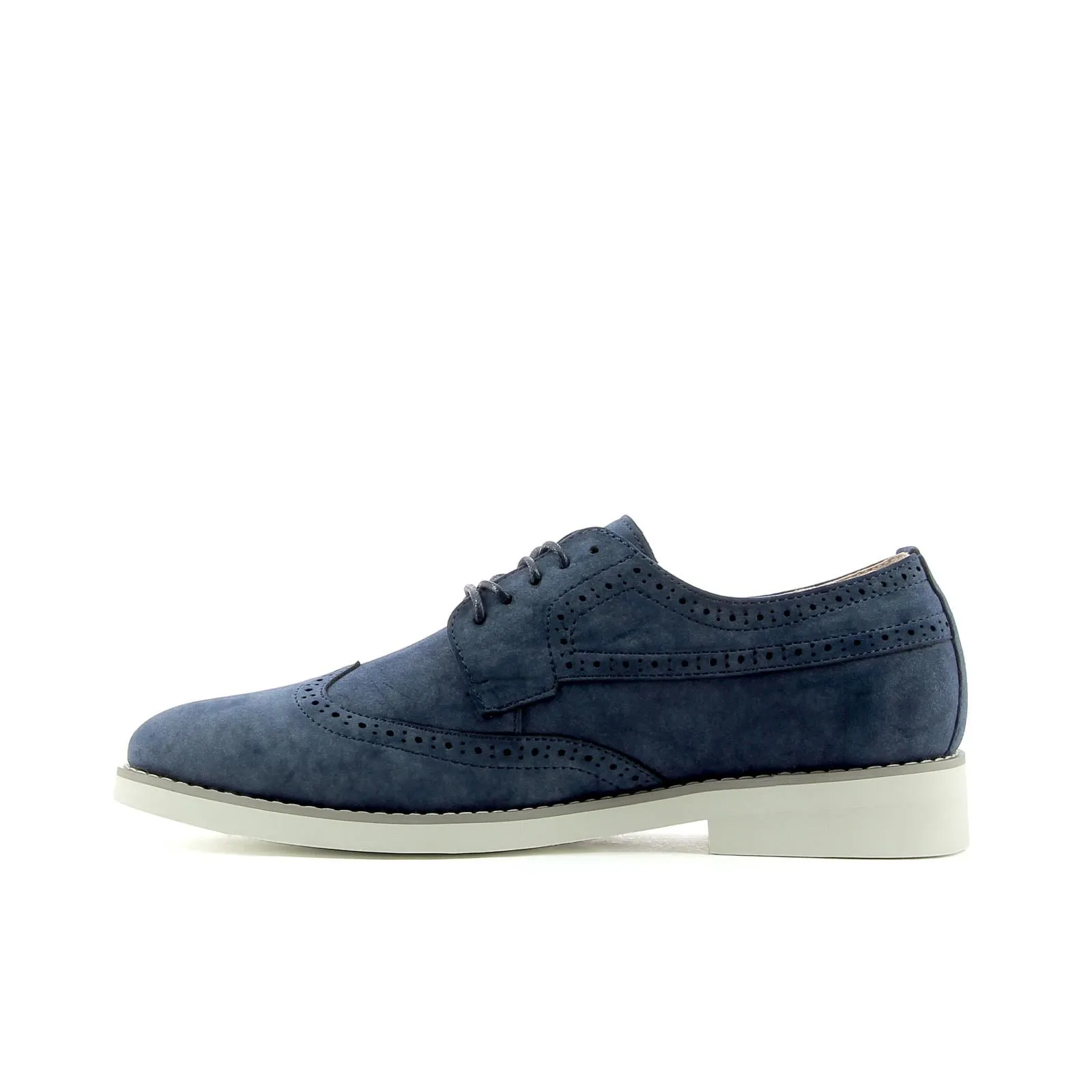 Stringate blu con lacci e cuciture
